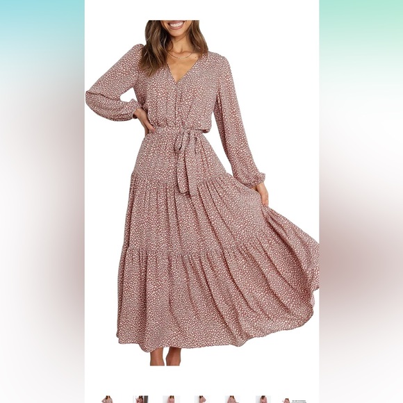 Light pink leopard Maxi dress - Picture 2 of 6